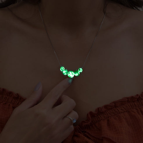 Ivory | .925 Sterling Silver | Firefly Glass Infinity Clasp Necklace